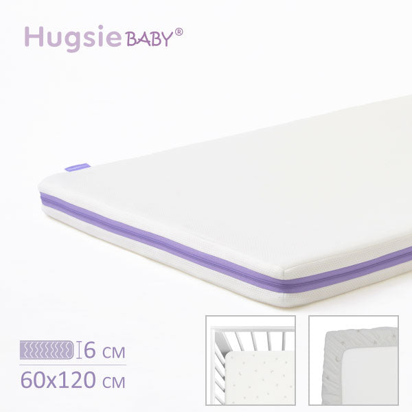 HugsieBABY透氣水洗嬰兒床墊(含嬰兒床單) 60×120cm