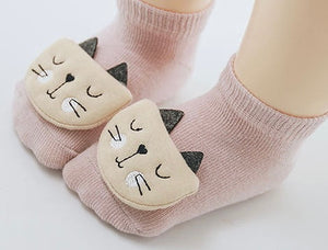 XS初生卡通點膠防滑寶寶地板襪 (適用於0-5個月）