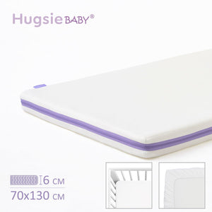 HugsieBABY透氣水洗嬰兒床墊(含抗菌床單) 70×130cm